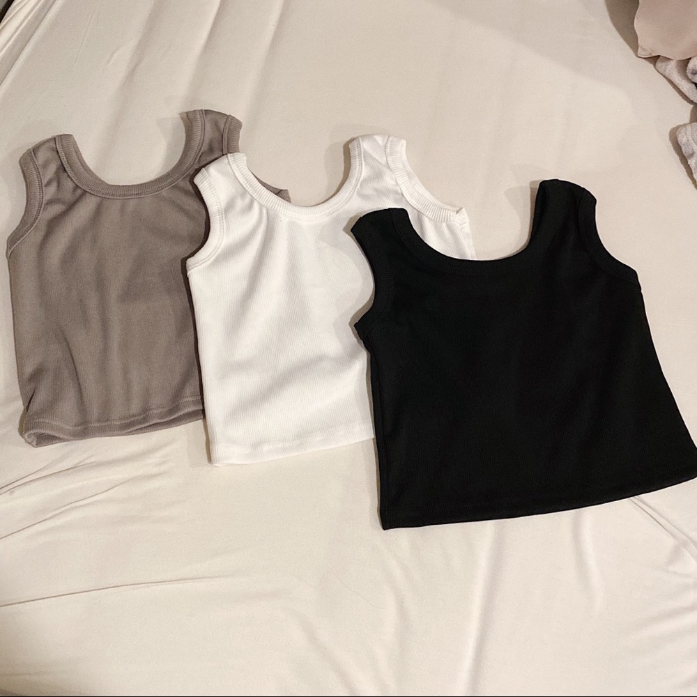 YesStyle 3 Plain Tank Tops